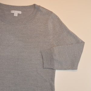 New York & Co Silver Metallic Crew Neck Sweater